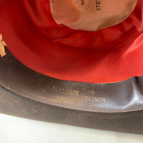 Vintage Stetson Mallory Western Cowboy Hat Dark Brown Pure Wool Men's Unisex M - Picture 10 of 11